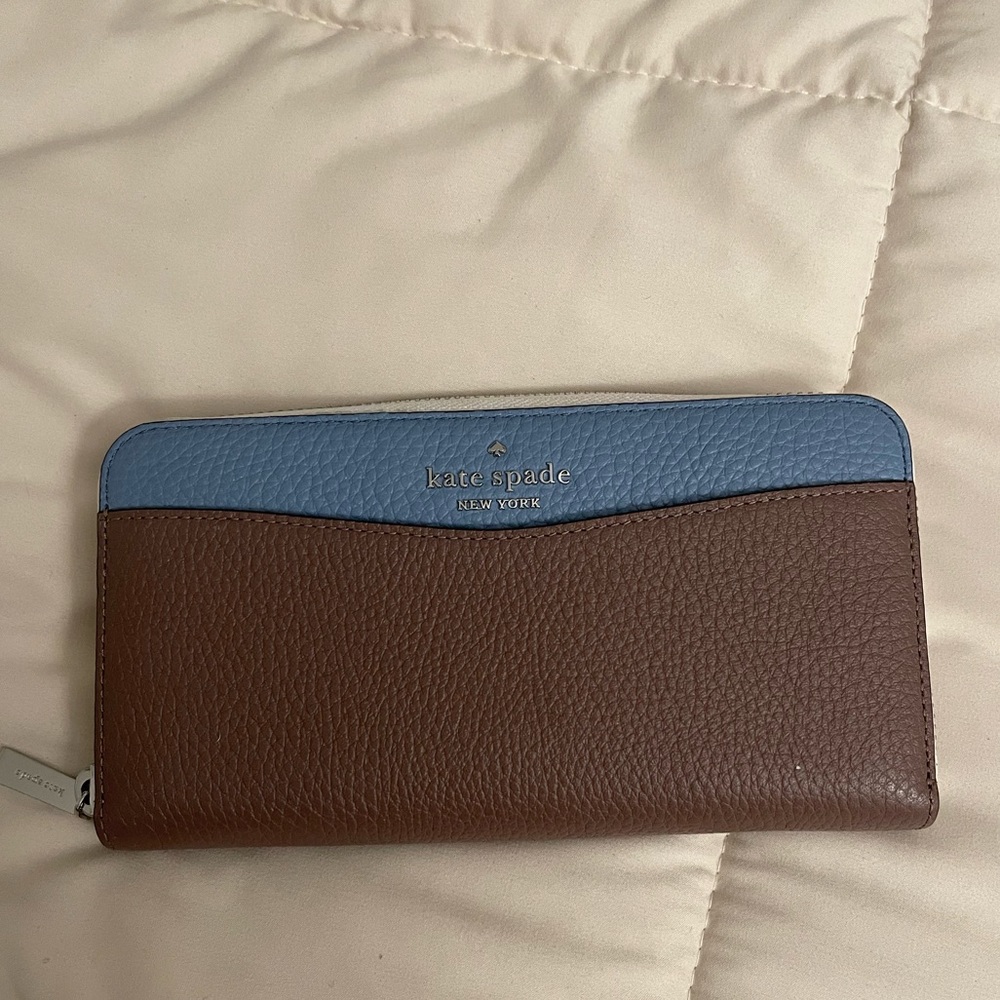 Kate Spade Two-Tone Blue and Brown Wallet